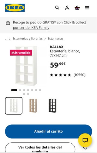 Estantería KALLAX Blanca 77x147 cm