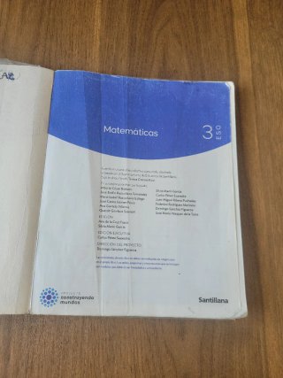Matemáticas, 3 ESO Santillana. ISBN: 9788468049557