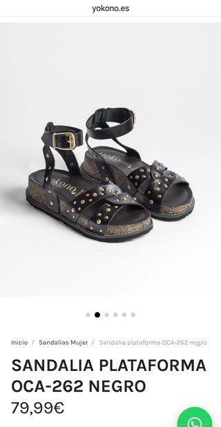 Sandalias Yokono Negras Tachuelas
