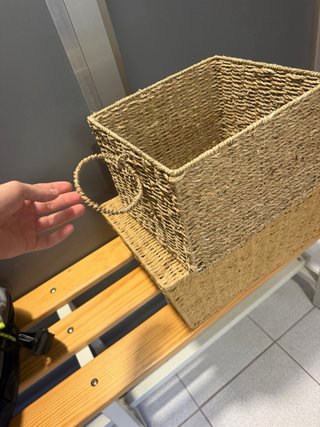 Cesta de mimbre con tapa