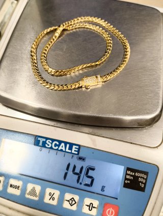 ORO NUEVO 18KT Cadena Cubana 5mm 45cm largo