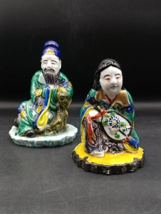 Pareja figuras japonesas porcelana