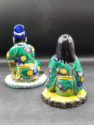 Pareja figuras japonesas porcelana