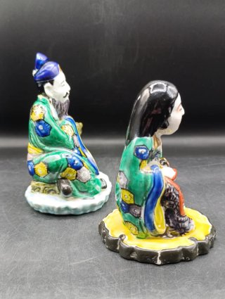 Pareja figuras japonesas porcelana