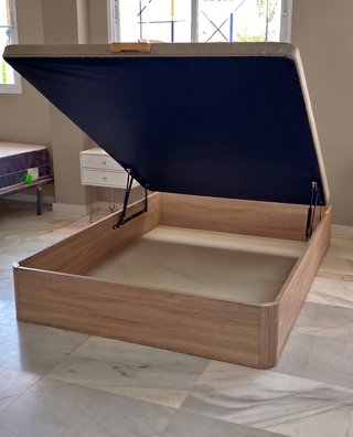 Cama canapé abatible madera y tela - envio gratis