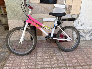 Bicicleta infantil rosa y blanca looney tunes 14''