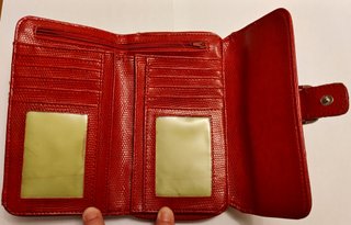 Monedero tarjetero rojo