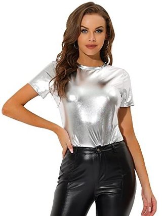 Top Metálico Mujer Plata