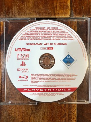 Spider-Man Web of Shadow ps3 promo only