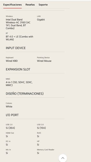Ordenador LG Blanco Modelo LG22V24
