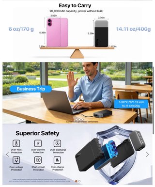 NUEVO! Power Bank 90W 20000mAh + 2 Cables