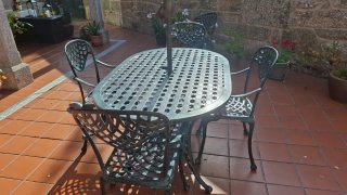 Conjunto mesa y sillas exterior fundición aluminio