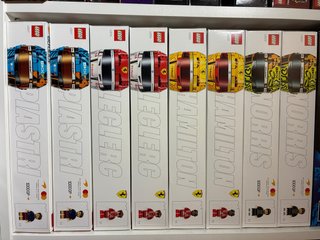 PACK 4x Cascos LEGO pilotos formula 1