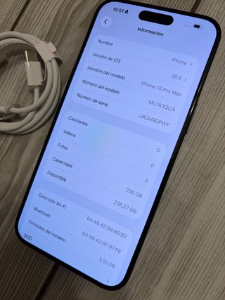 iPhone 15 Pro Max 256Gb 94% Bat. IGUAL A NUEVO