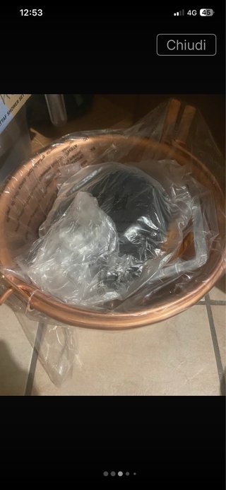 Paiolo per polenta in rame nuovo no scatola
