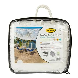 Toldo Vela de Sombra Rectangular Faura Blanco 3 x 4 m Reversible Camuflaje