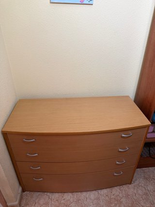 Cajonera 4 gavetas madera y metal