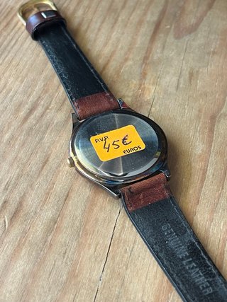 Reloj York Cuarzo Esfera Blanca Correa Marrón