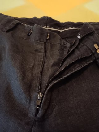 Coppia pantaloni in lino uomo neri