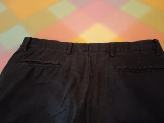 Coppia pantaloni in lino uomo neri