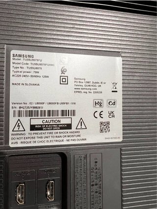 Televisión Samsung 55 TU55U8075FU