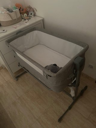 Cuna colecho Kinderkraft gris