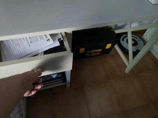 Escritorio de pino gris claro