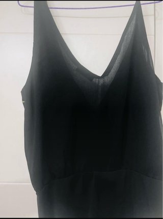Body lencero negro con bordado floral  Talla S