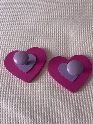 Colgadores Corazón Rosa y Morado