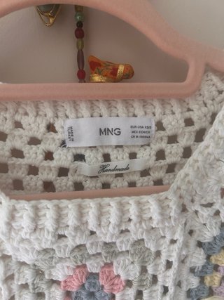 Top Crochet Patchwork Mango talla XS