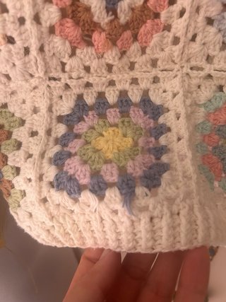 Top Crochet Patchwork Mango talla XS