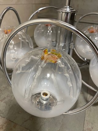 Lámpara de techo colgante cristal y metal