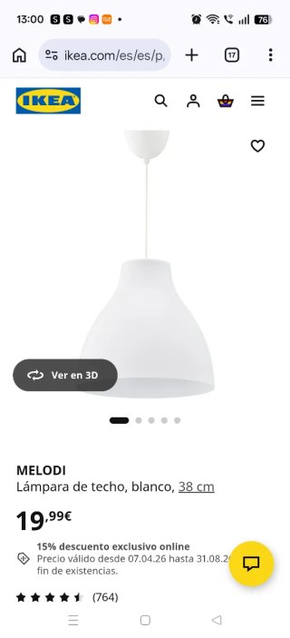 Lámpara Techo ikea