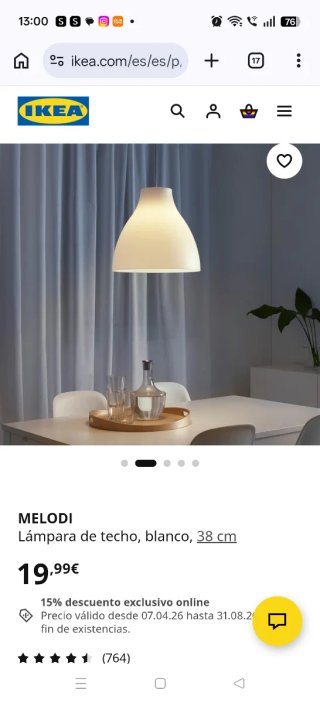 Lámpara Techo ikea