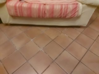 Sofá de 2 plazas beige y rojo