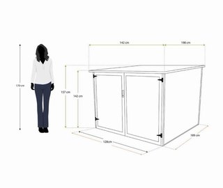 Caseta Guardabicis para 2 uds cm 2,81 m²