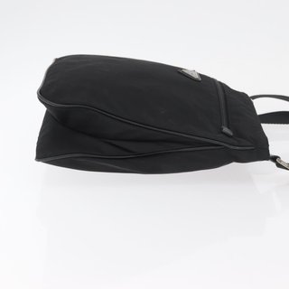 Borsa a tracolla PRADA in nylon nero e argento,