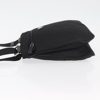 Borsa a tracolla PRADA in nylon nero e argento,