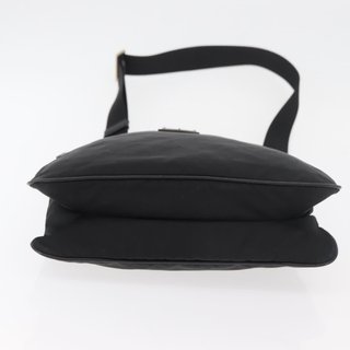 Borsa a tracolla PRADA in nylon nero e argento,