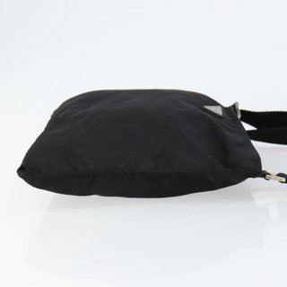 Borsa a tracolla PRADA in nylon nero e argento,
