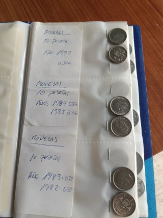 Álbum Monedas Pesetas 50, 25, 10, 5, 1, 0.5