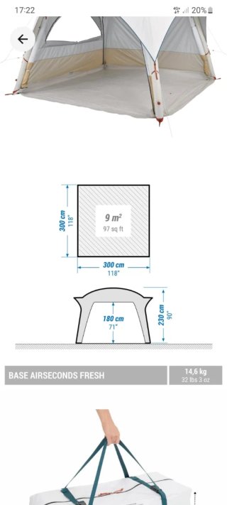 Carpa hinchable Quechua 4 personas UPF50+