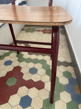 Silla vintage restaurada madera y metal