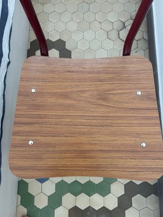 Silla vintage restaurada madera y metal
