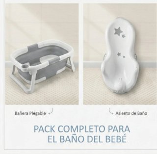 Bañera plegable y hamaca para bebé