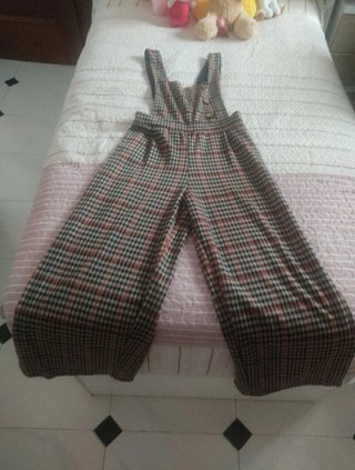 Peto pata de gallo marrón y rojo
