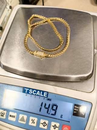ORO NUEVO 18KT Cadena Cubana 5mm 45cm largo