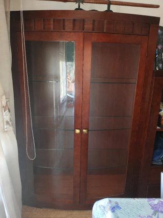 Vitrina de madera y cristal