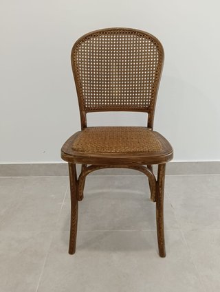 Silla efecto Ratán Bistrot Francesa, color marrón