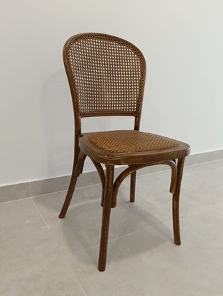 Silla efecto Ratán Bistrot Francesa, color marrón